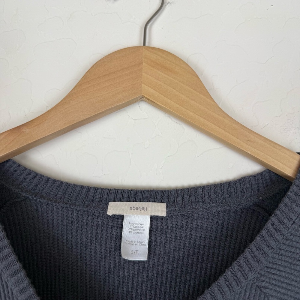 Eberjey - Cozy Time Combo Sweatshirt in Gunmetal Grey - Picture 7 of 8